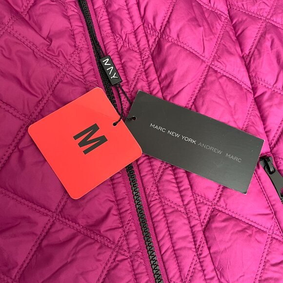 Marc New York Andrew Marc Fuchsia Quilted Zip Vest Size Medium NWT - Picture 11 of 11